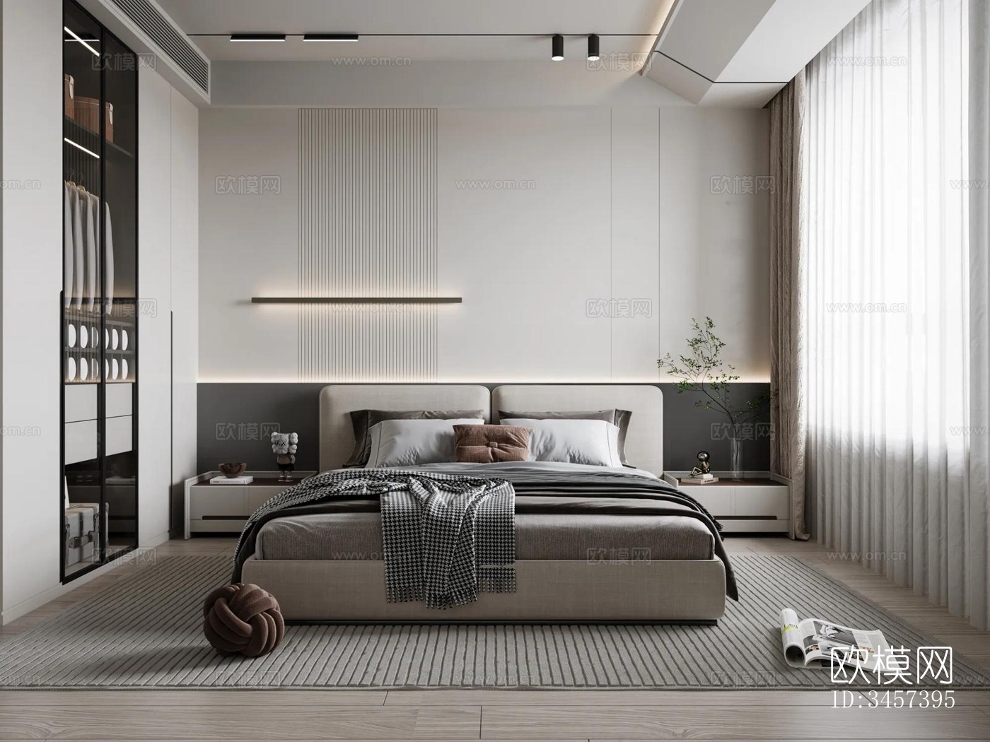 现代大平层效果图下载（渲染图6）