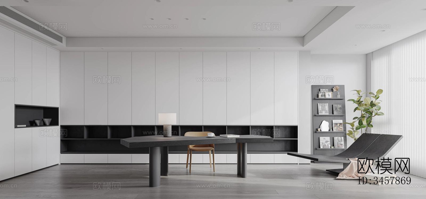 现代大平层效果图下载（渲染图7）