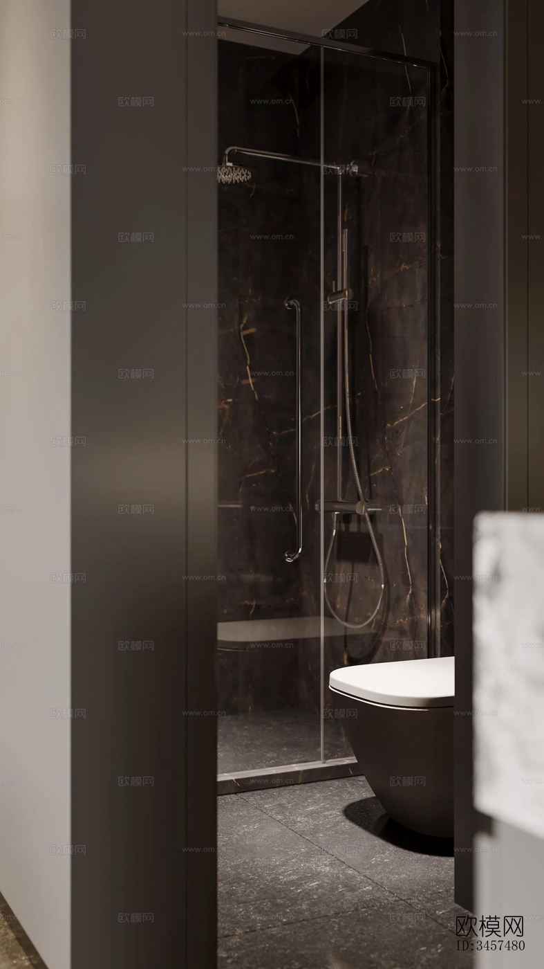 现代大平层效果图下载（渲染图9）