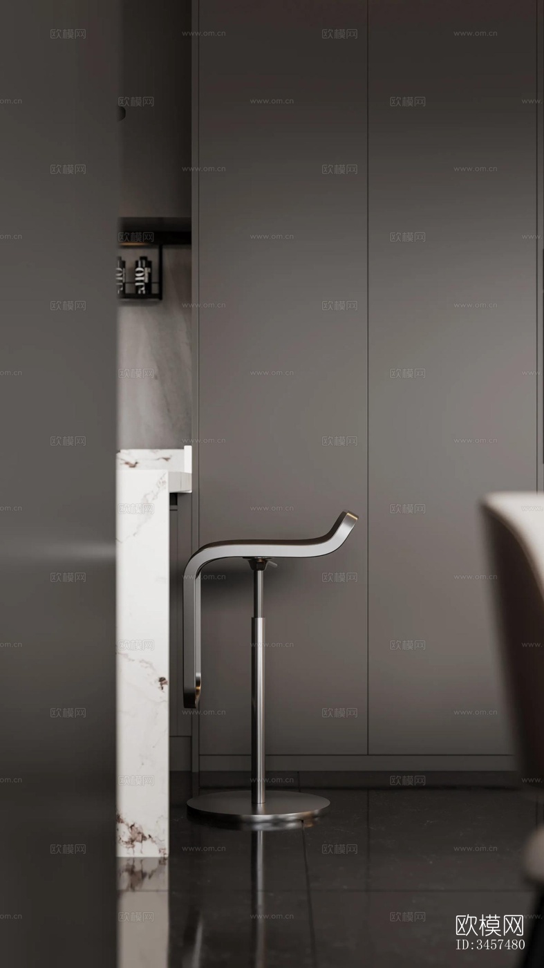 现代大平层效果图下载（渲染图7）