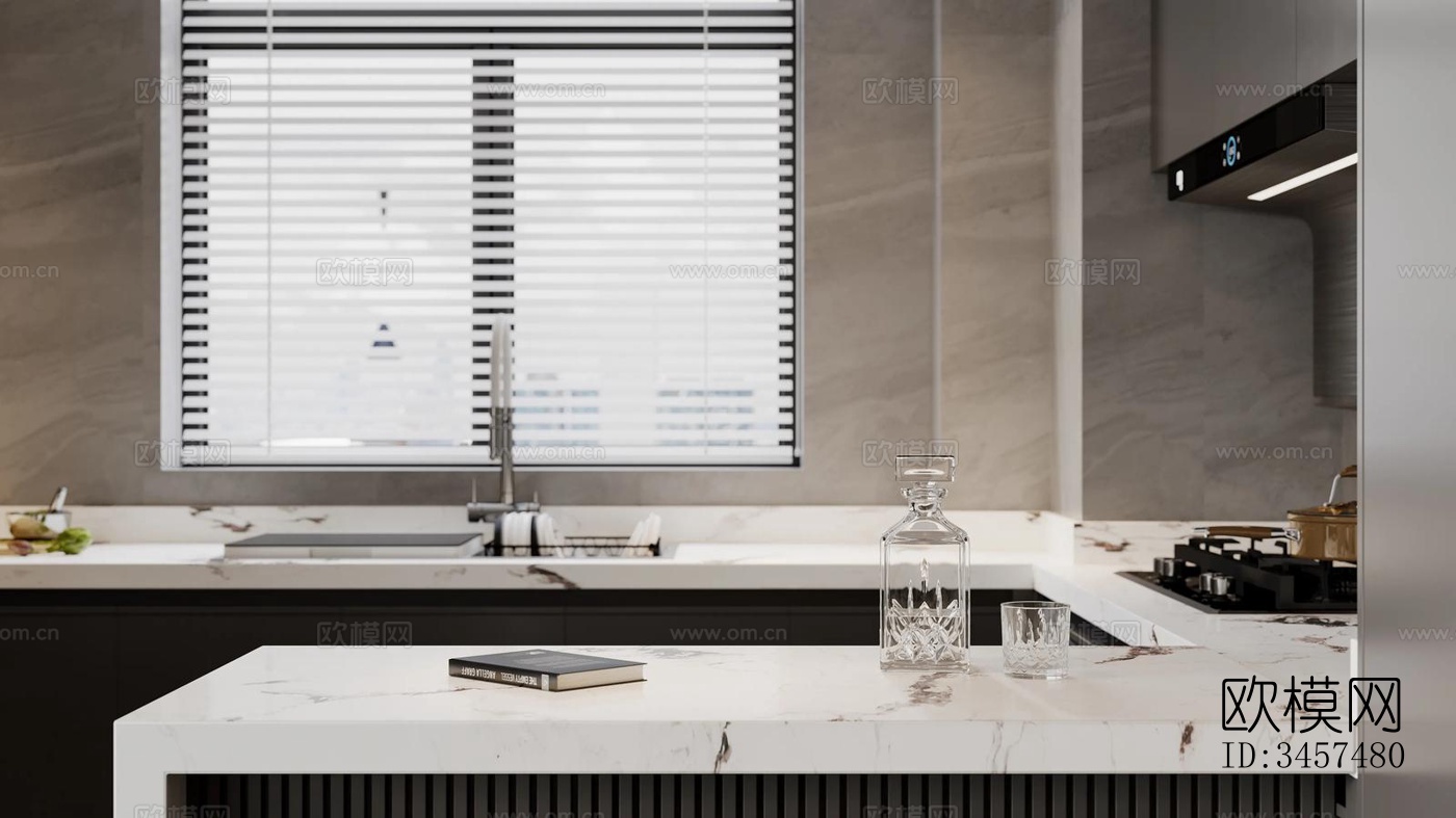 现代大平层效果图下载（渲染图5）