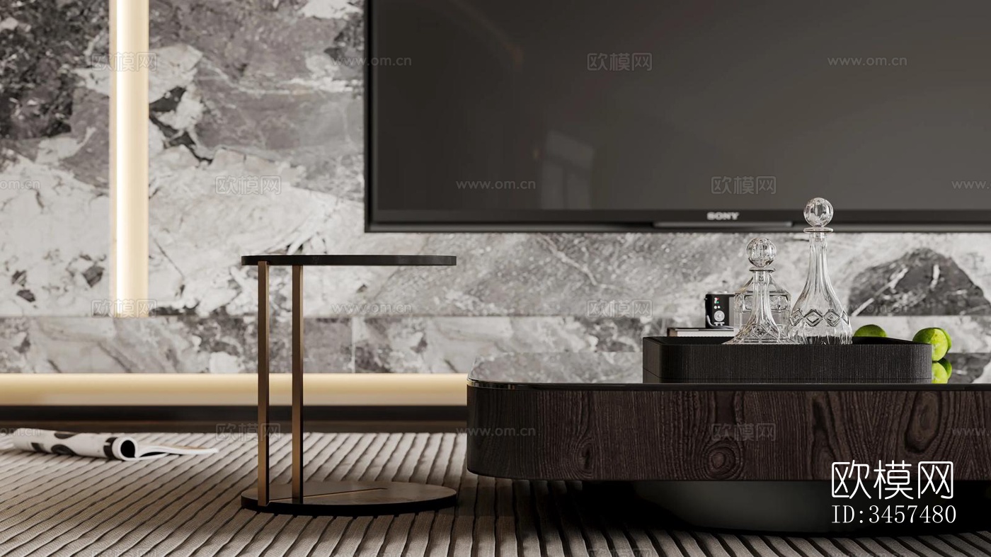 现代大平层效果图下载（渲染图18）