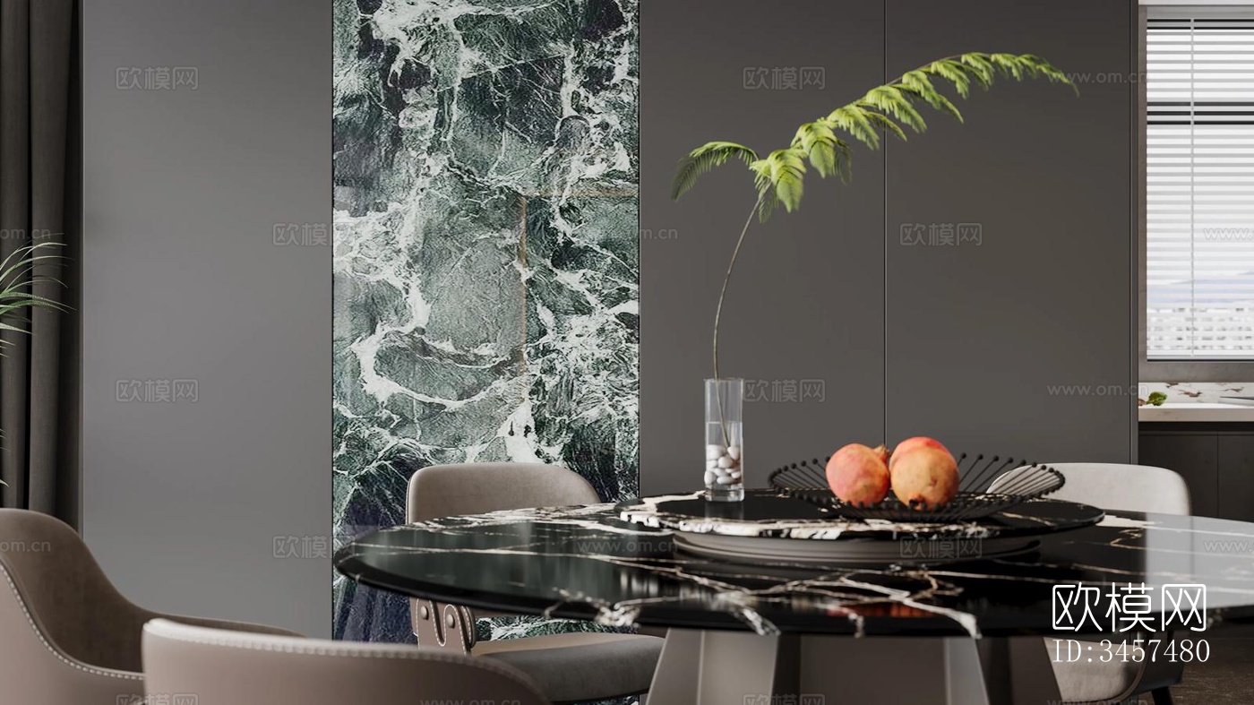 现代大平层效果图下载（渲染图4）