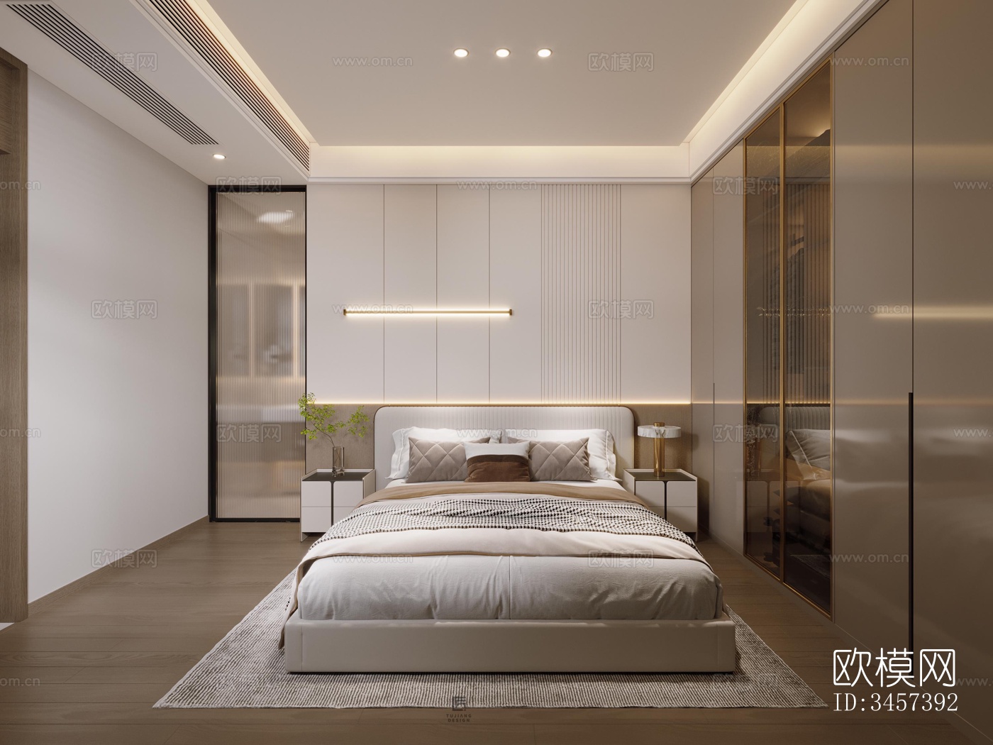 现代大平层效果图下载（渲染图10）