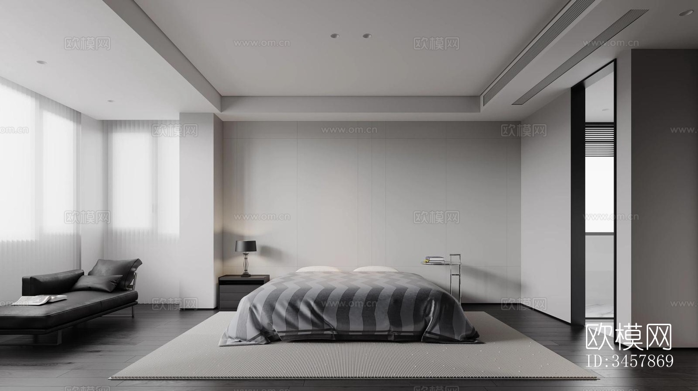 现代大平层效果图下载（渲染图8）