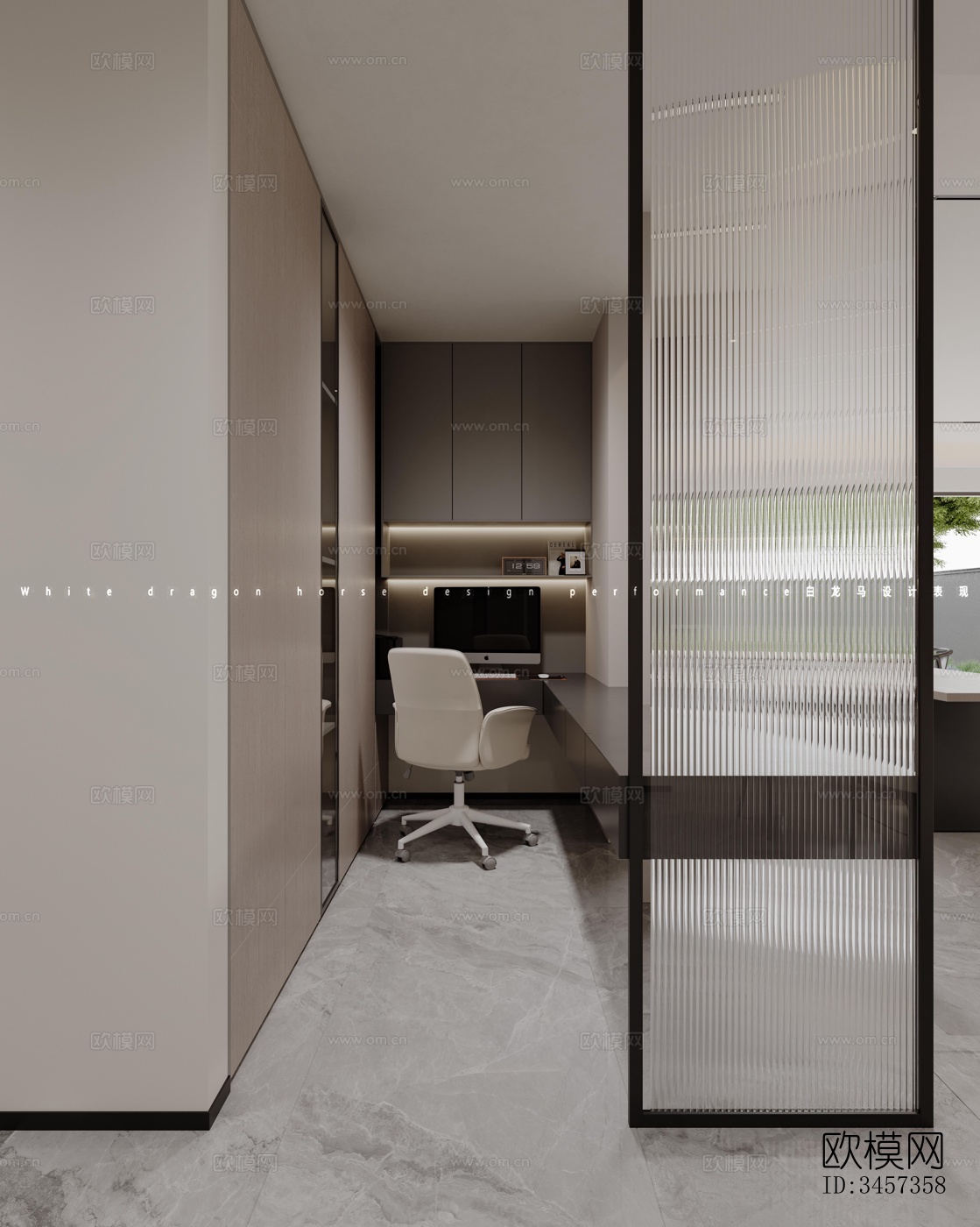 现代大平层效果图下载（渲染图7）