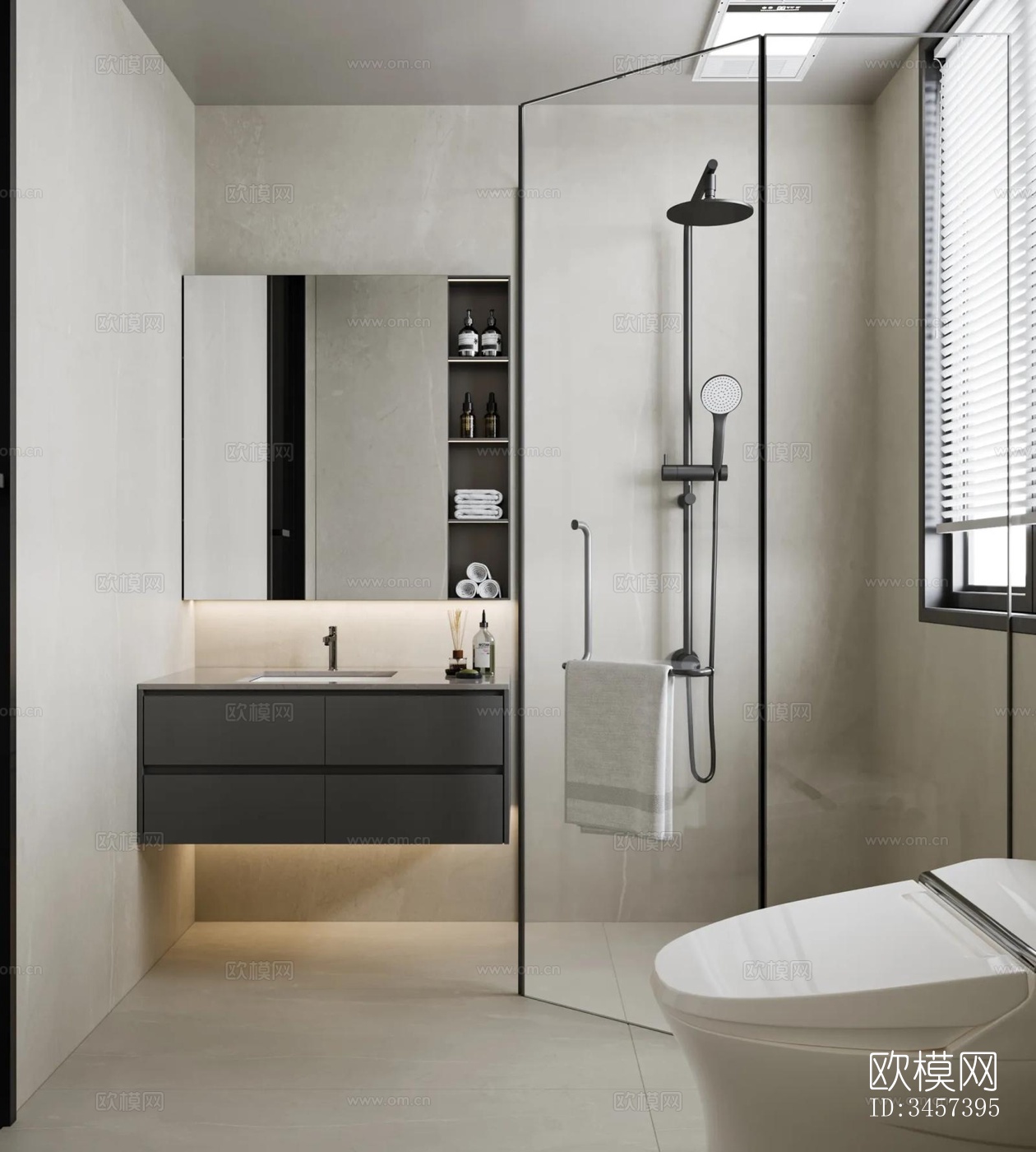 现代大平层效果图下载（渲染图8）