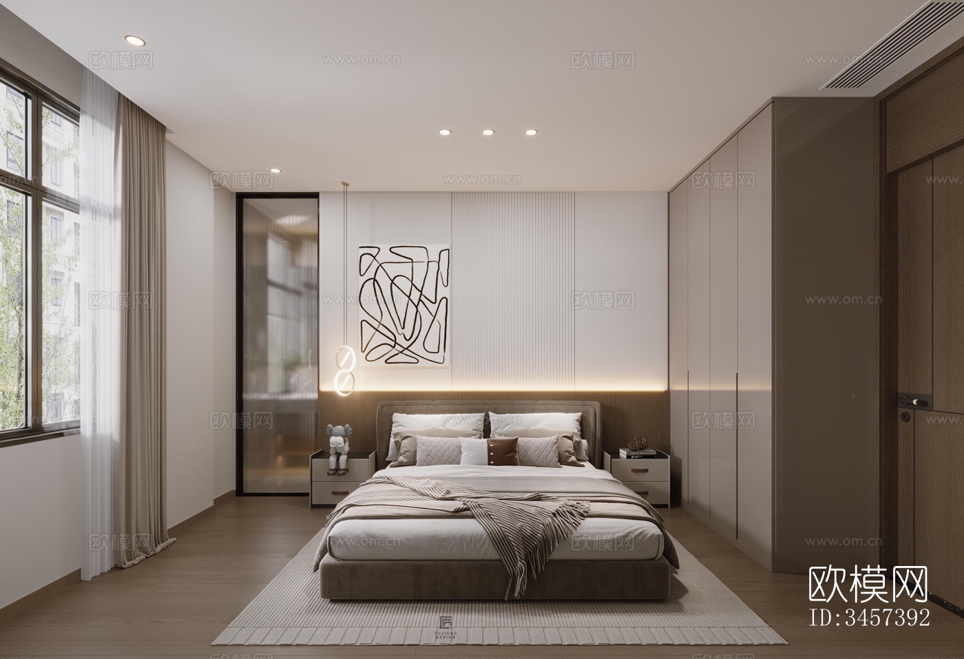 现代大平层效果图下载（渲染图9）