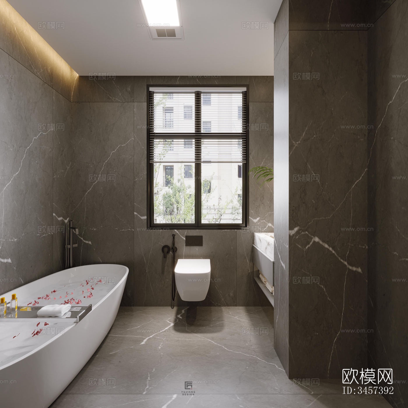 现代大平层效果图下载（渲染图3）