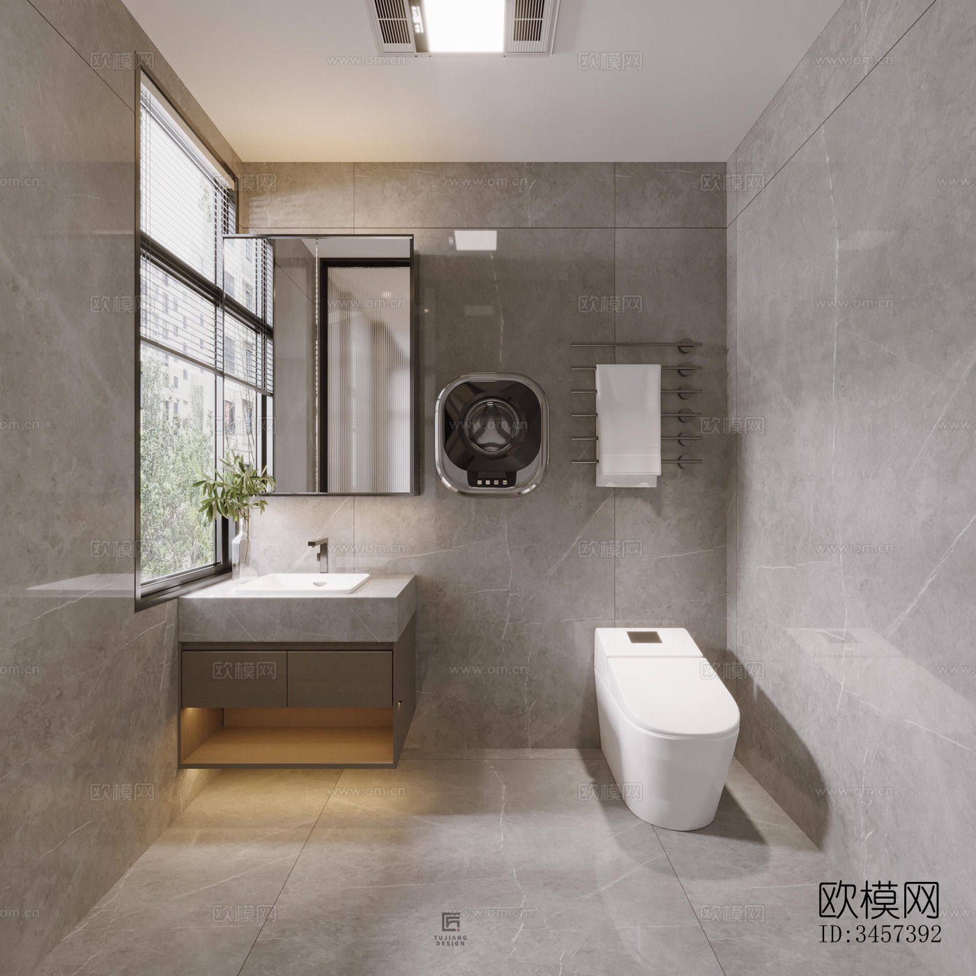 现代大平层效果图下载（渲染图7）