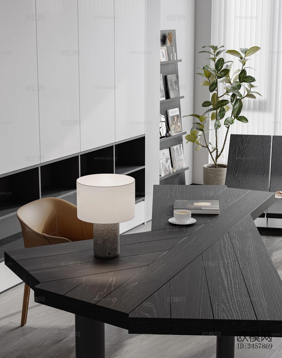 现代大平层效果图下载（渲染图16）