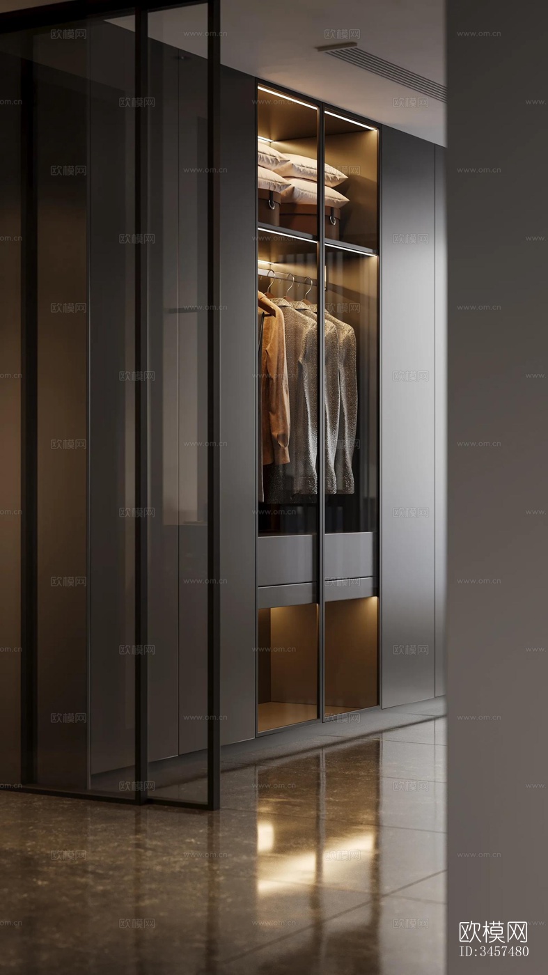 现代大平层效果图下载（渲染图8）