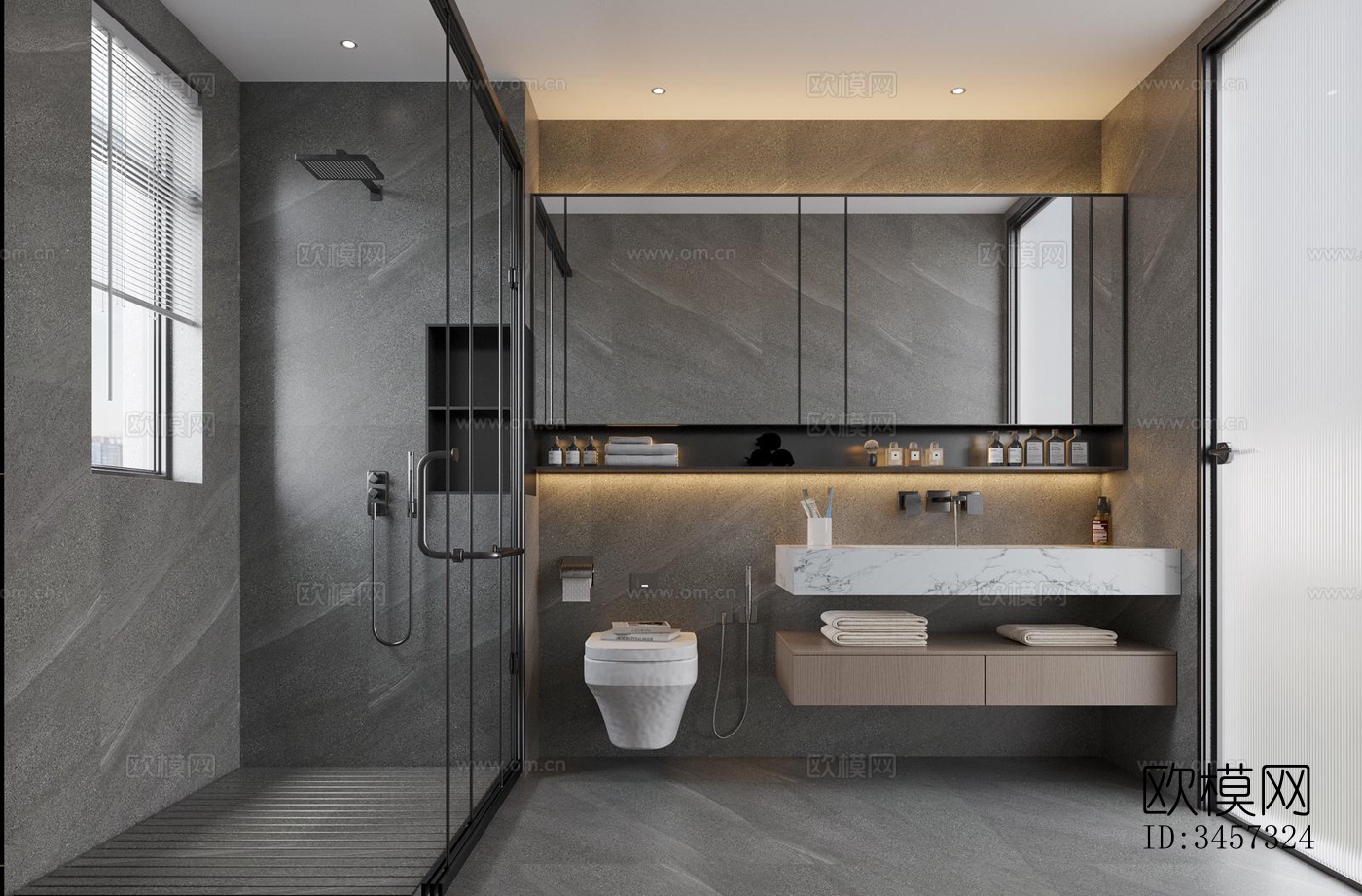 现代大平层效果图下载（渲染图10）