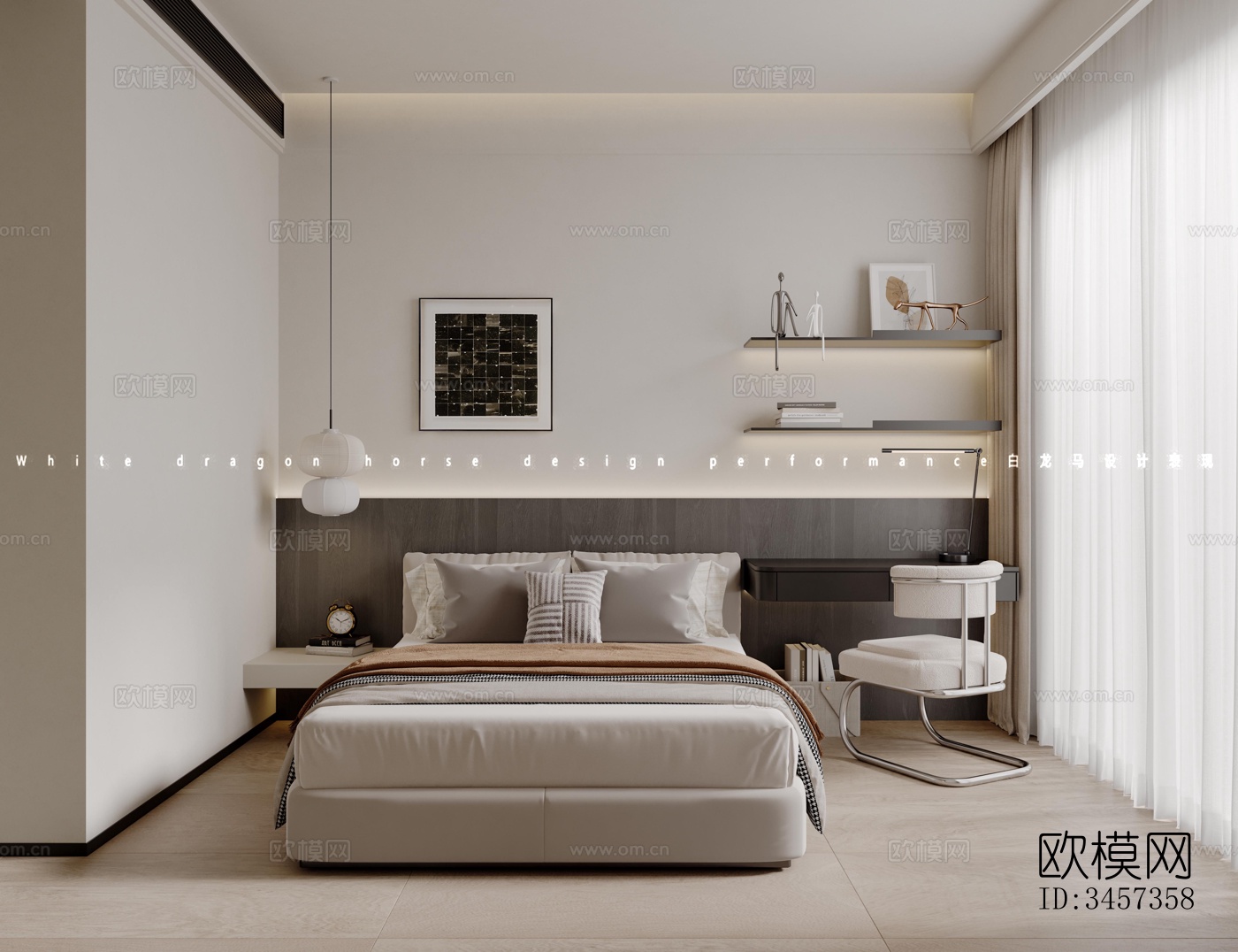 现代大平层效果图下载（渲染图8）