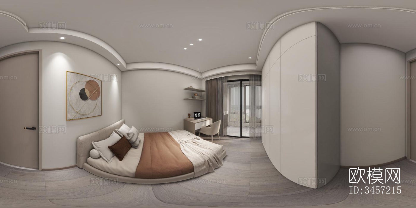 现代大平层效果图下载（渲染图2）