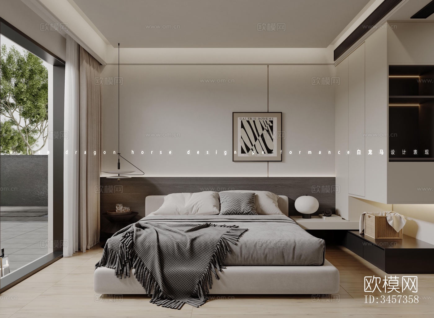 现代大平层效果图下载（渲染图6）