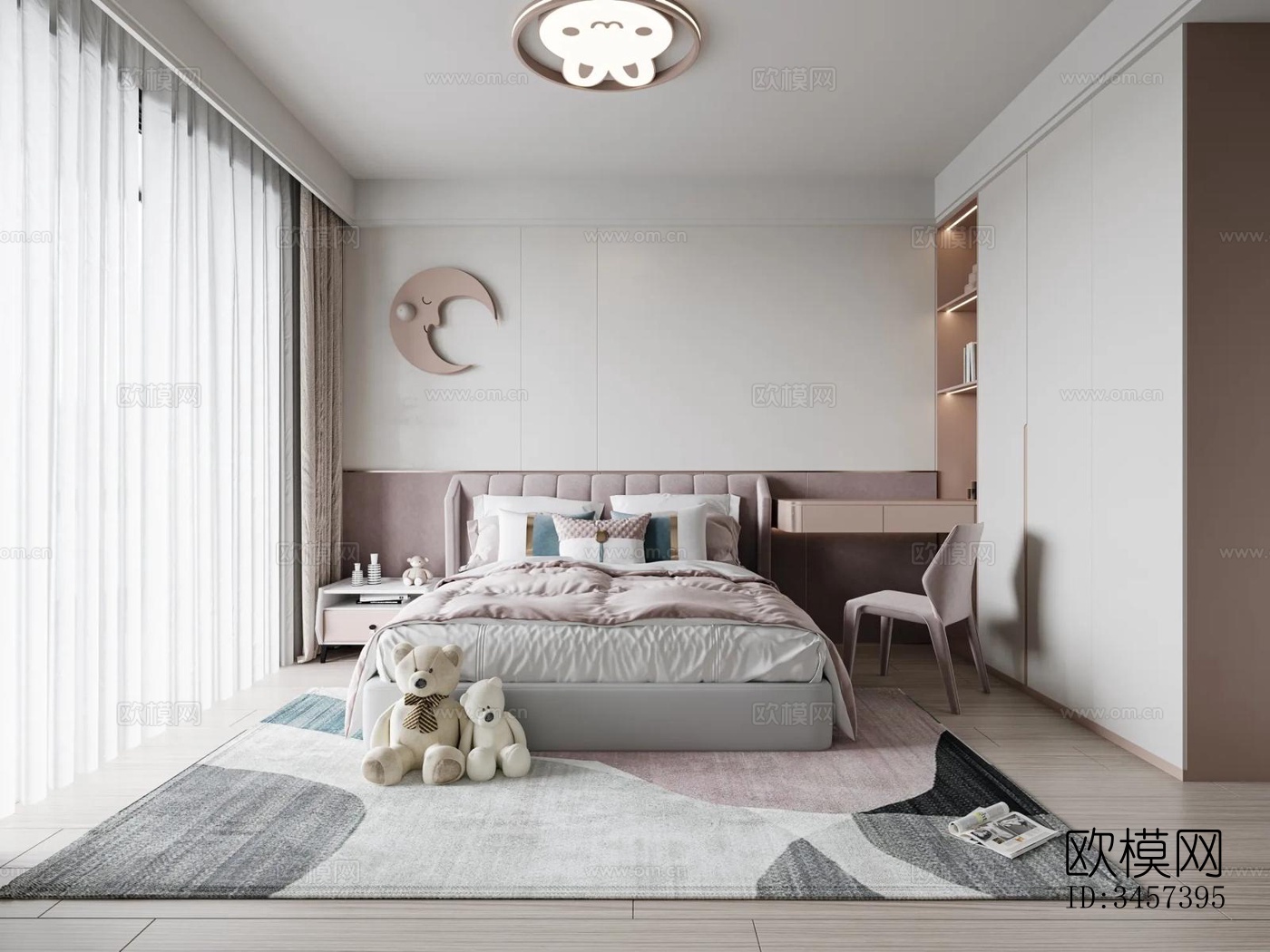 现代大平层效果图下载（渲染图7）