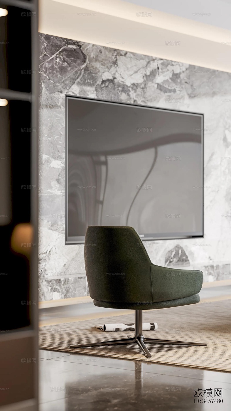 现代大平层效果图下载（渲染图20）