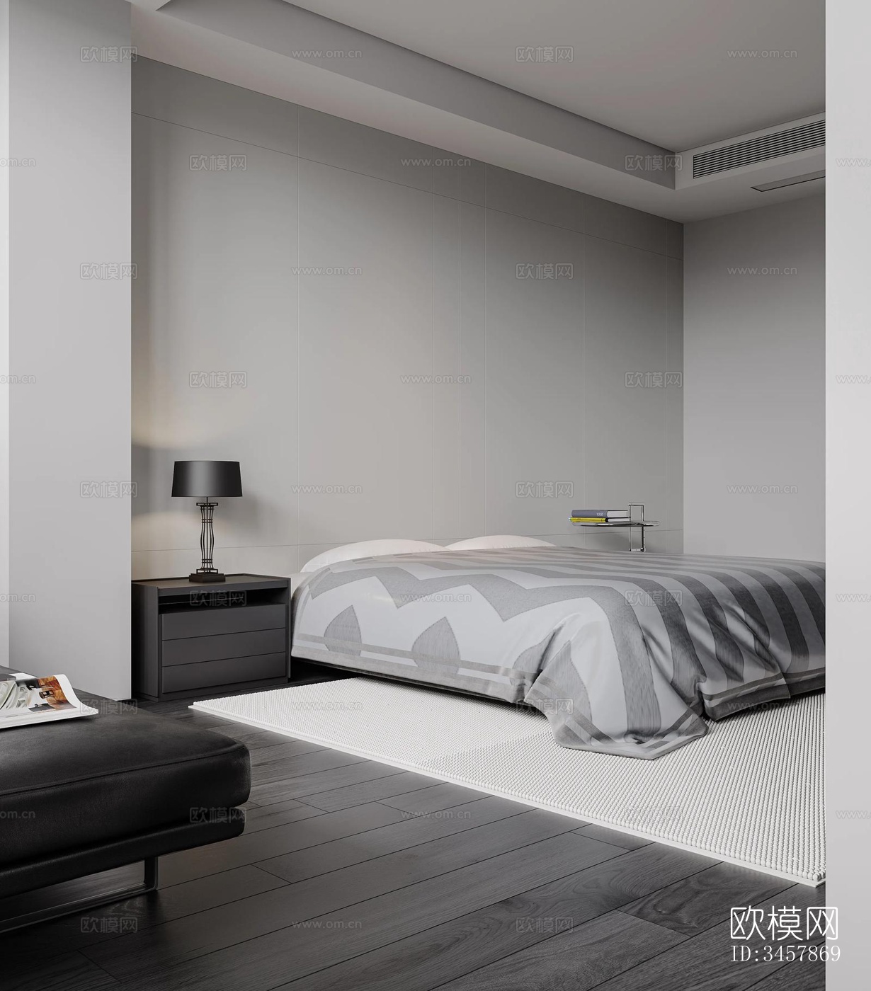 现代大平层效果图下载（渲染图10）