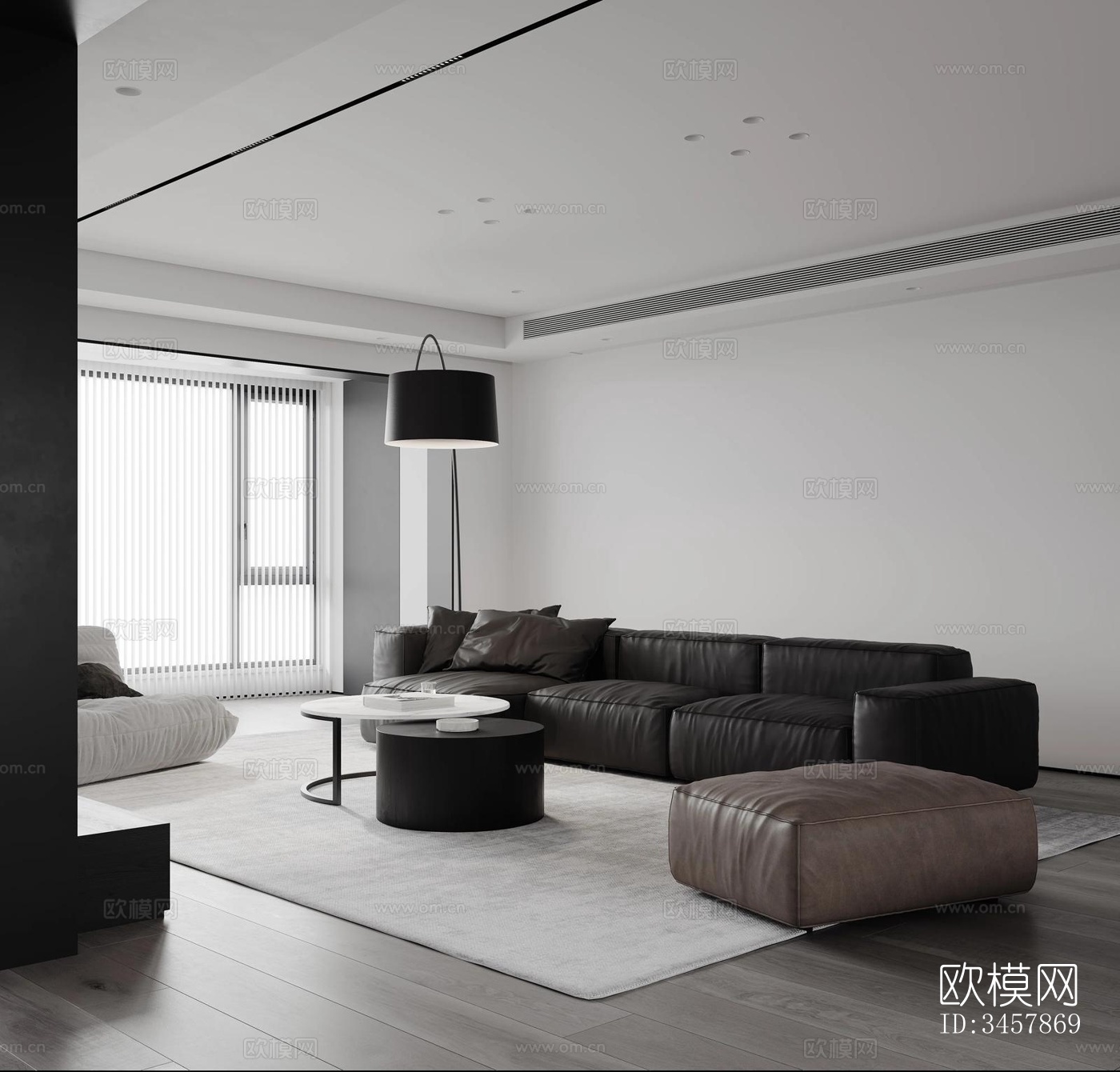 现代大平层效果图下载（渲染图4）