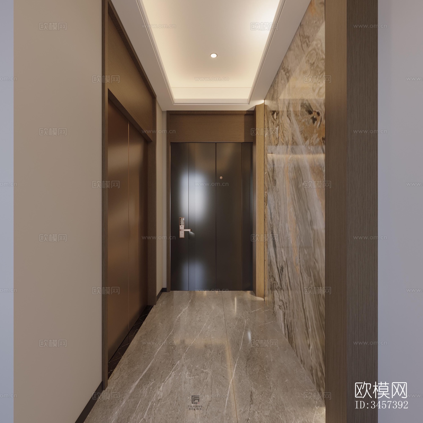 现代大平层效果图下载（渲染图12）