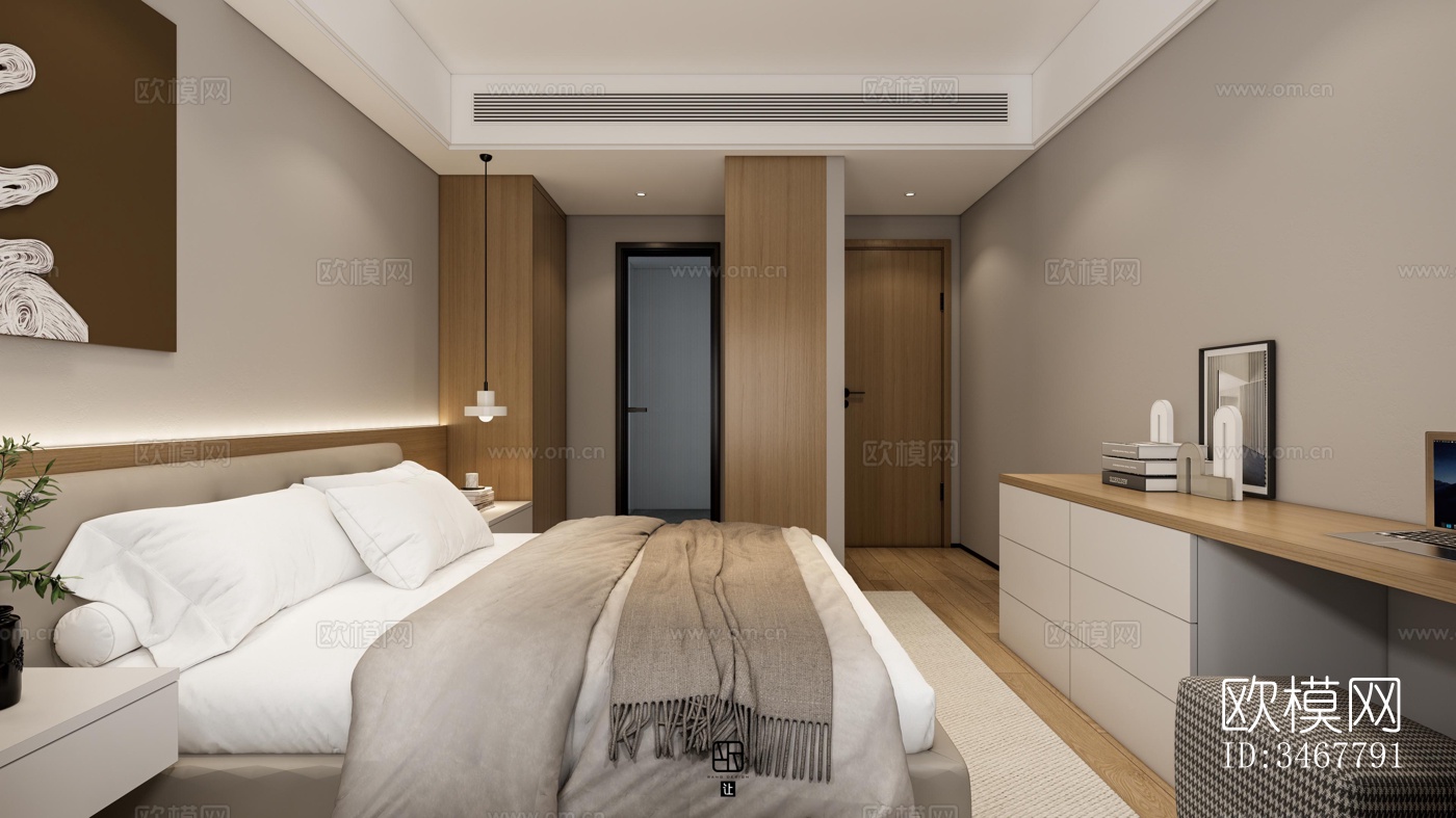 现代大平层效果图下载（渲染图4）