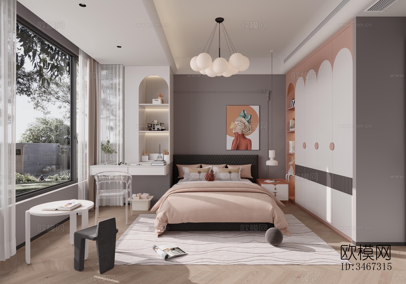 现代大平层效果图下载（渲染图4）