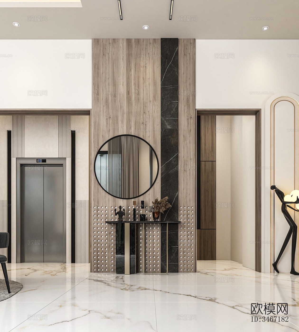 现代大平层效果图下载（渲染图7）