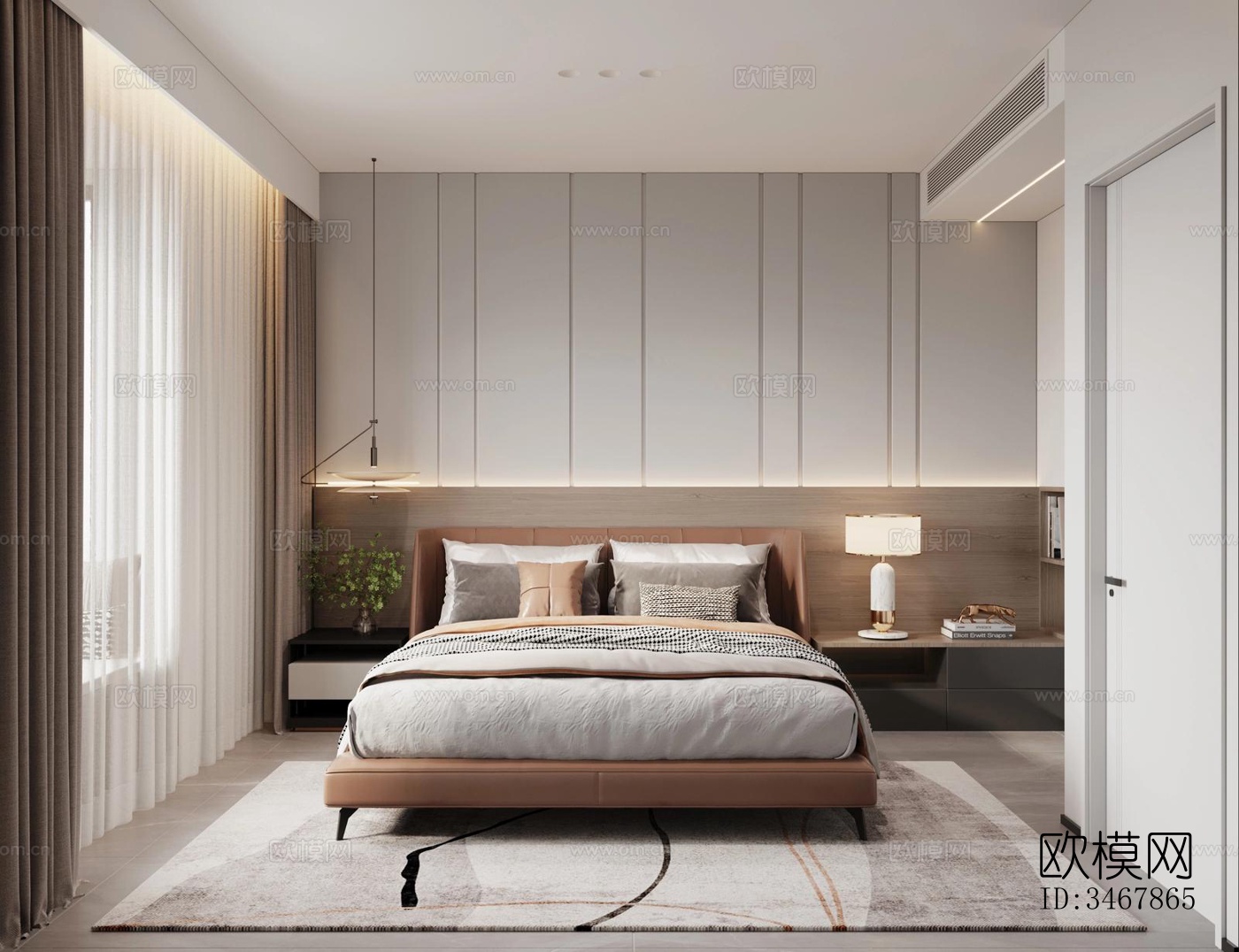 现代大平层效果图下载（渲染图5）