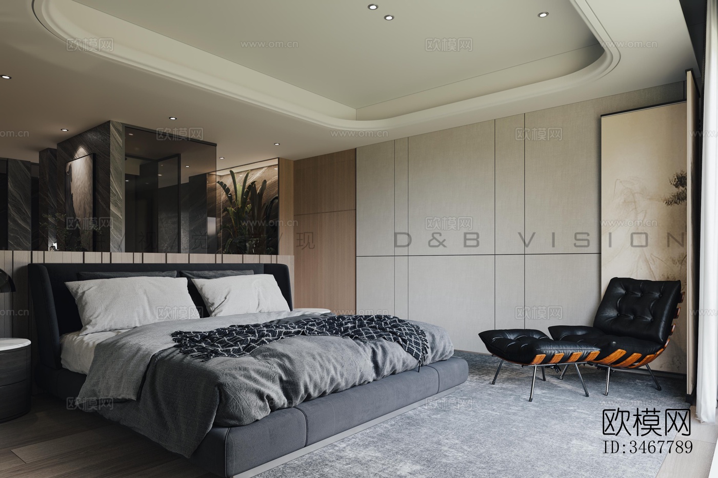 现代大平层效果图下载（渲染图17）