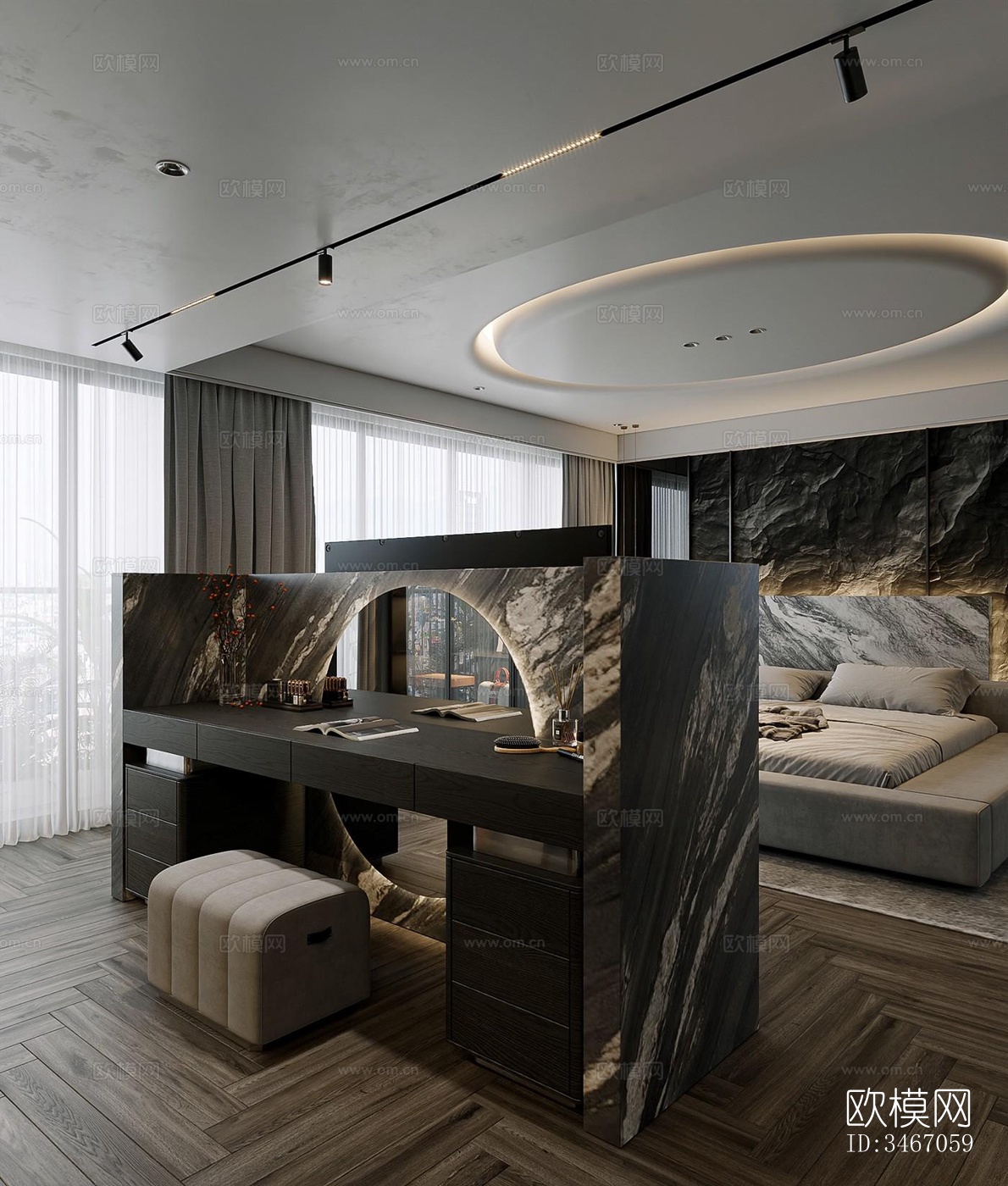 现代卧室效果图下载（渲染图8）