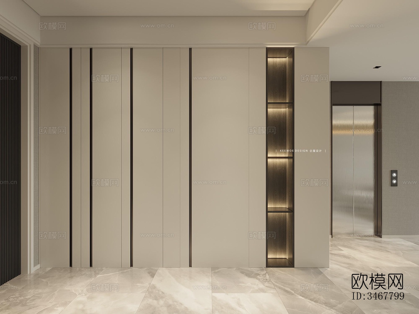 现代大平层效果图下载（渲染图10）