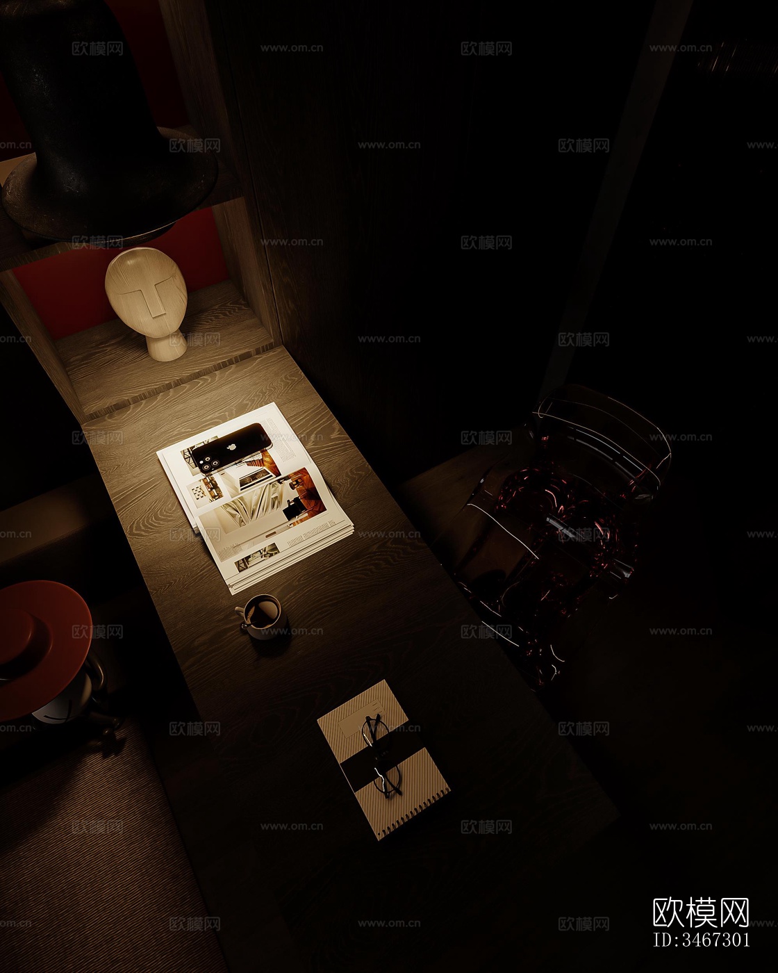 现代大平层效果图下载（渲染图5）