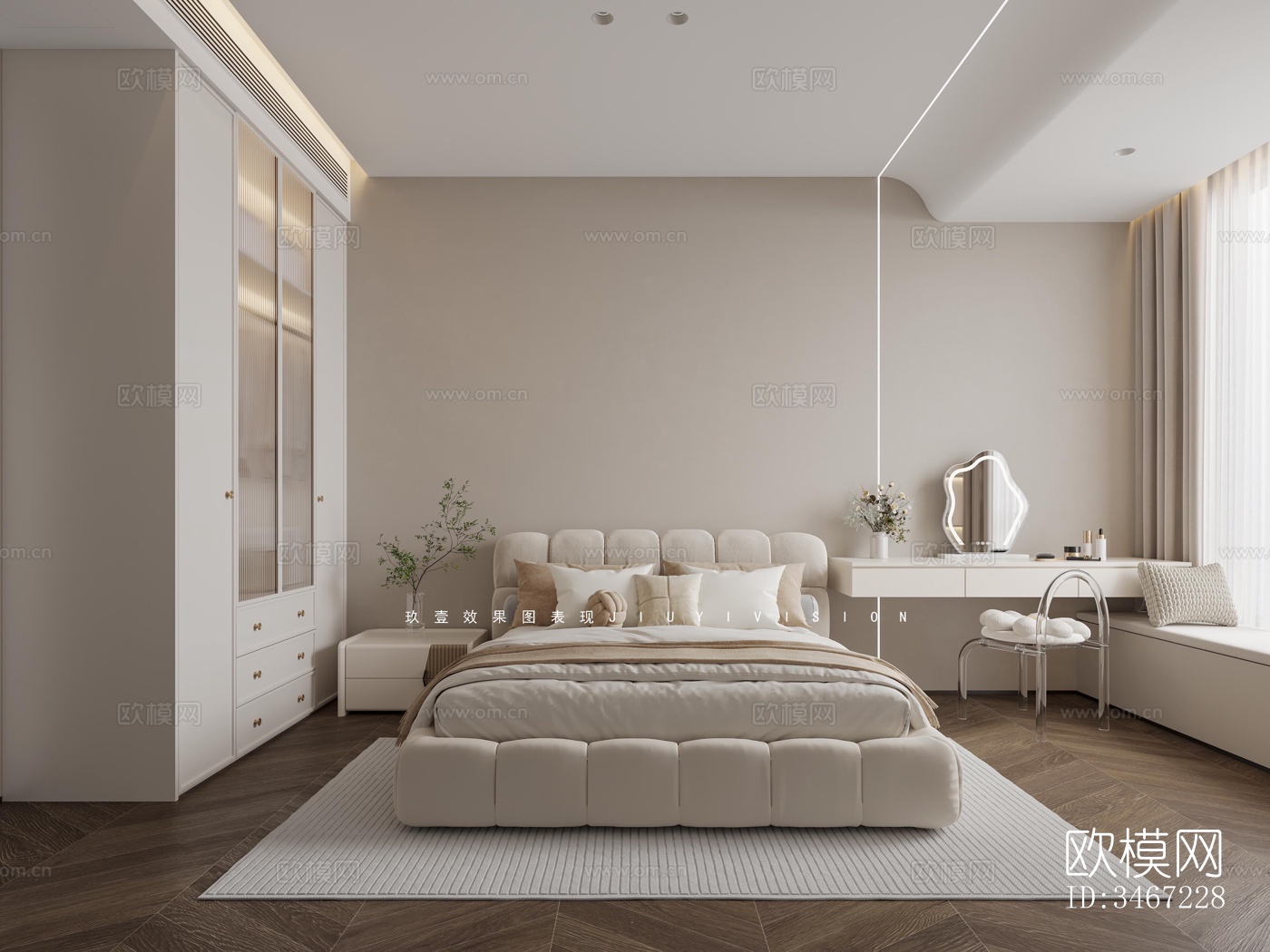 现代大平层效果图下载（渲染图7）