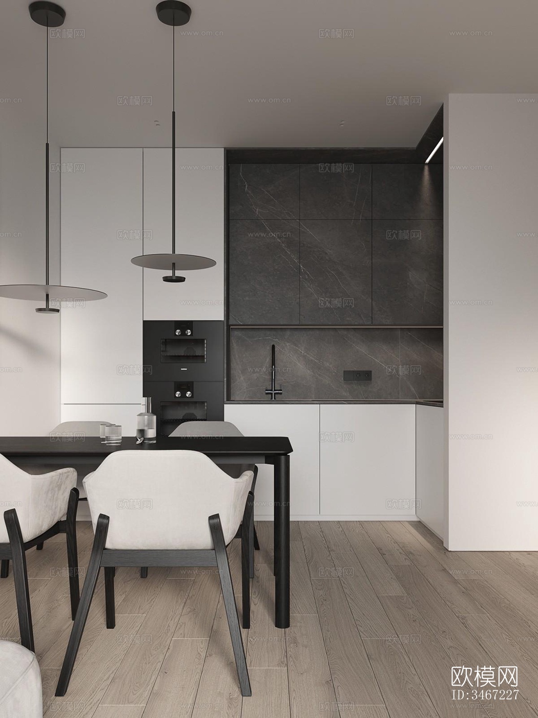 现代大平层效果图下载（渲染图16）