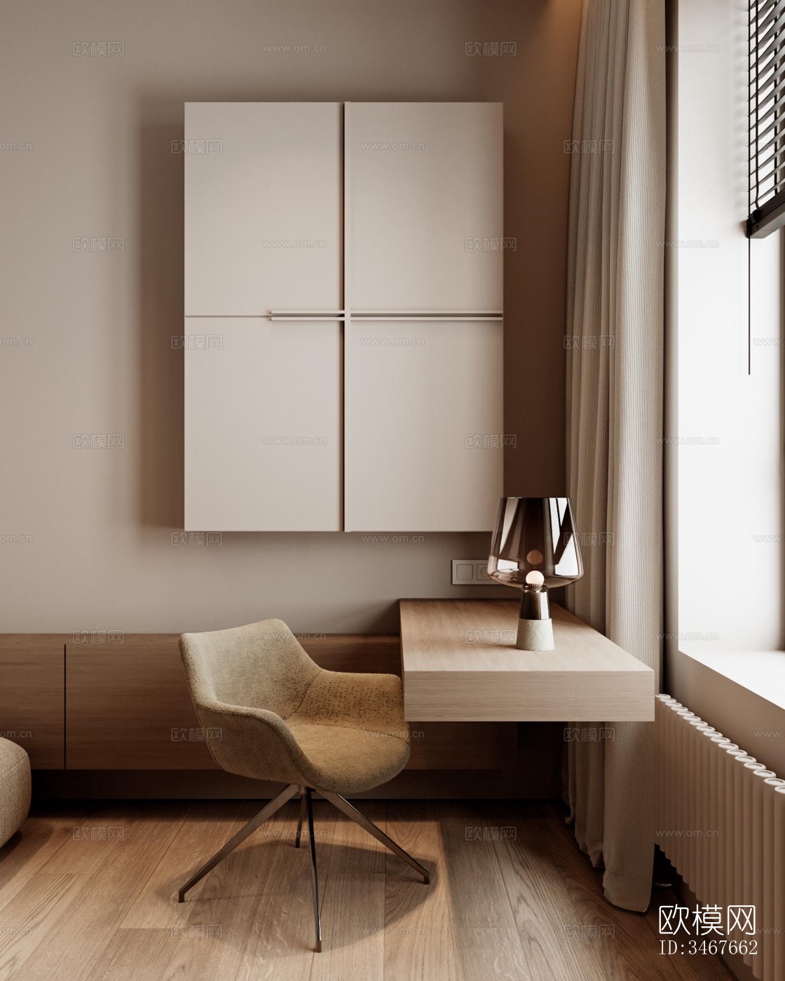 现代大平层效果图下载（渲染图2）