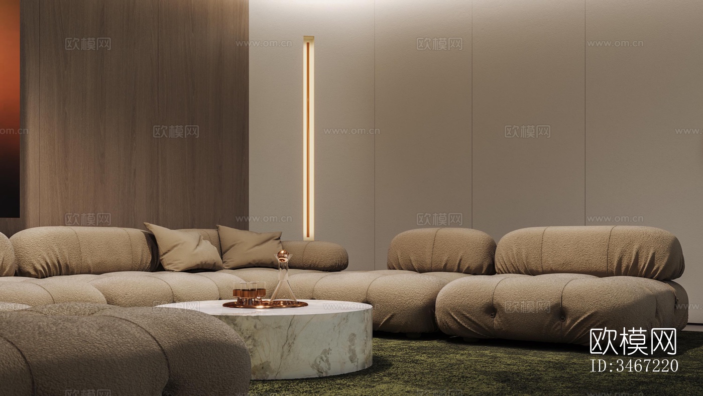 现代大平层效果图下载（渲染图5）