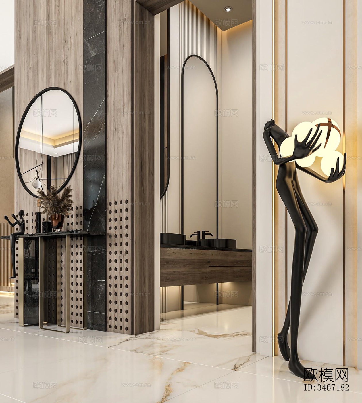 现代大平层效果图下载（渲染图11）