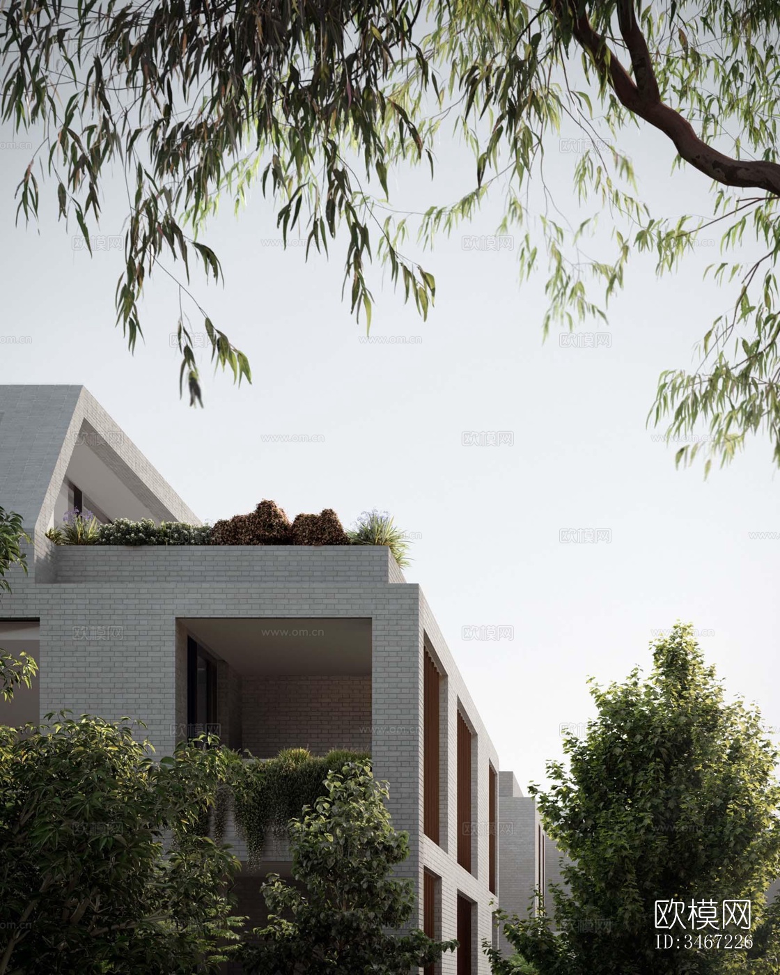 现代大平层效果图下载（渲染图2）