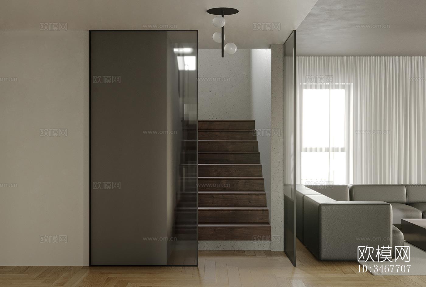 现代大平层效果图下载（渲染图12）