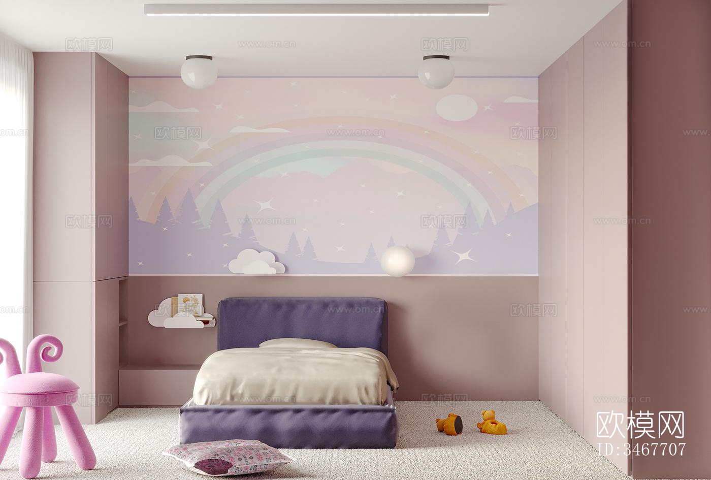 现代大平层效果图下载（渲染图6）