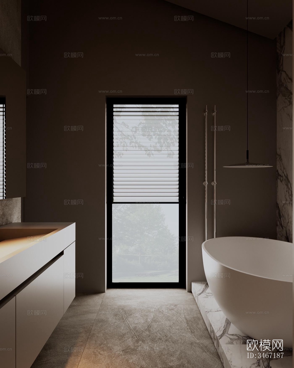 现代大平层效果图下载（渲染图8）