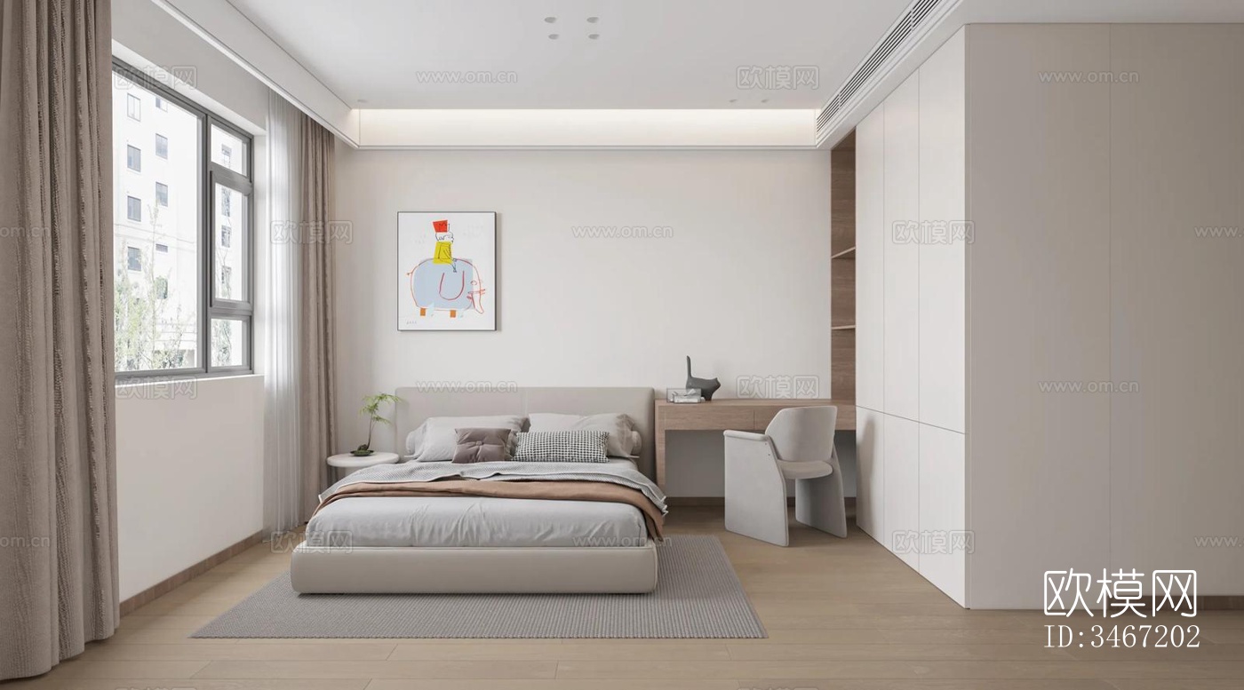 现代大平层效果图下载（渲染图15）