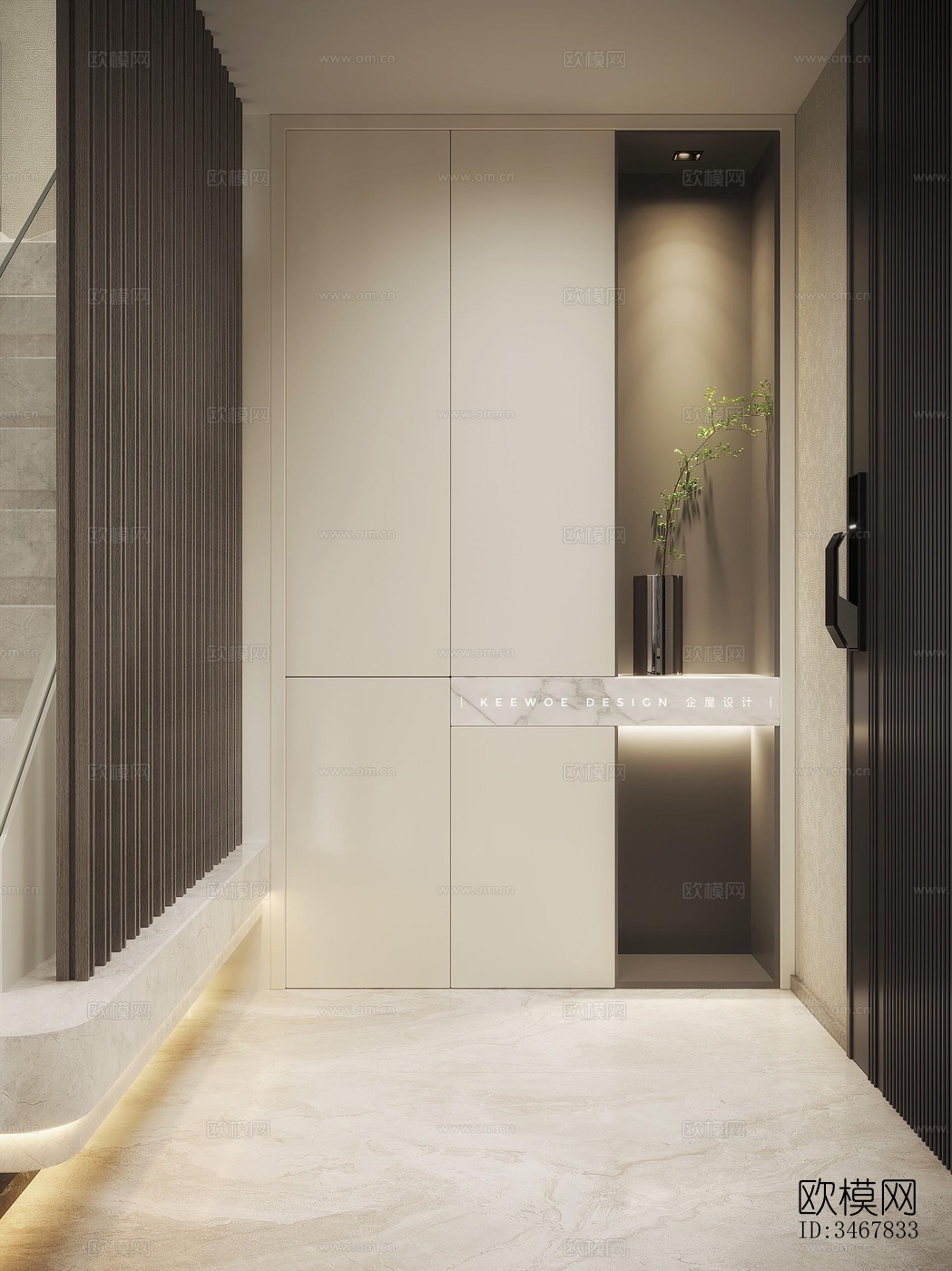 现代大平层效果图下载（渲染图8）