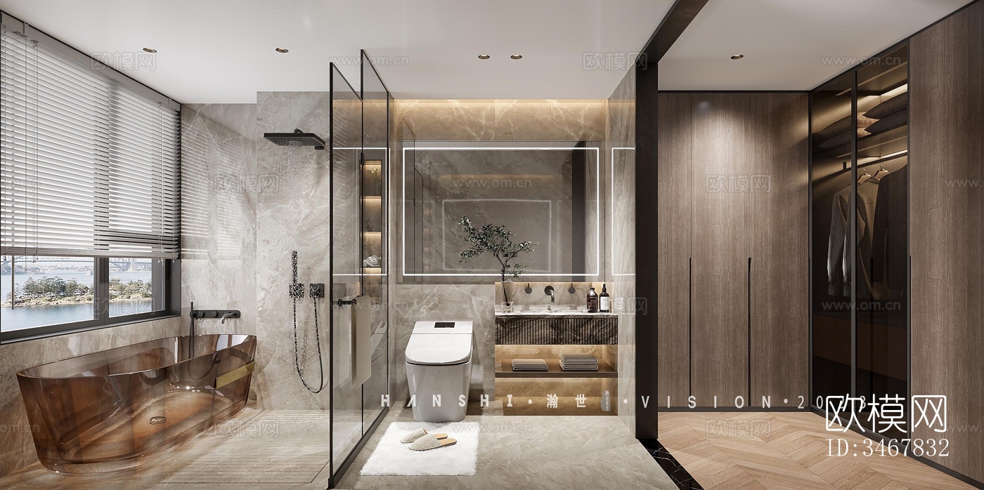 现代大平层效果图下载（渲染图4）