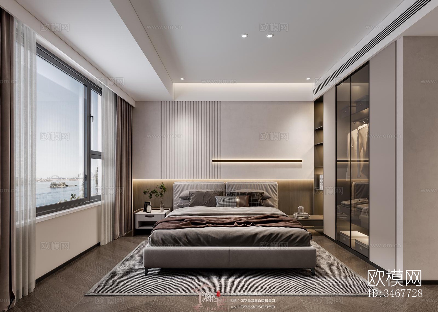 现代大平层效果图下载（渲染图5）