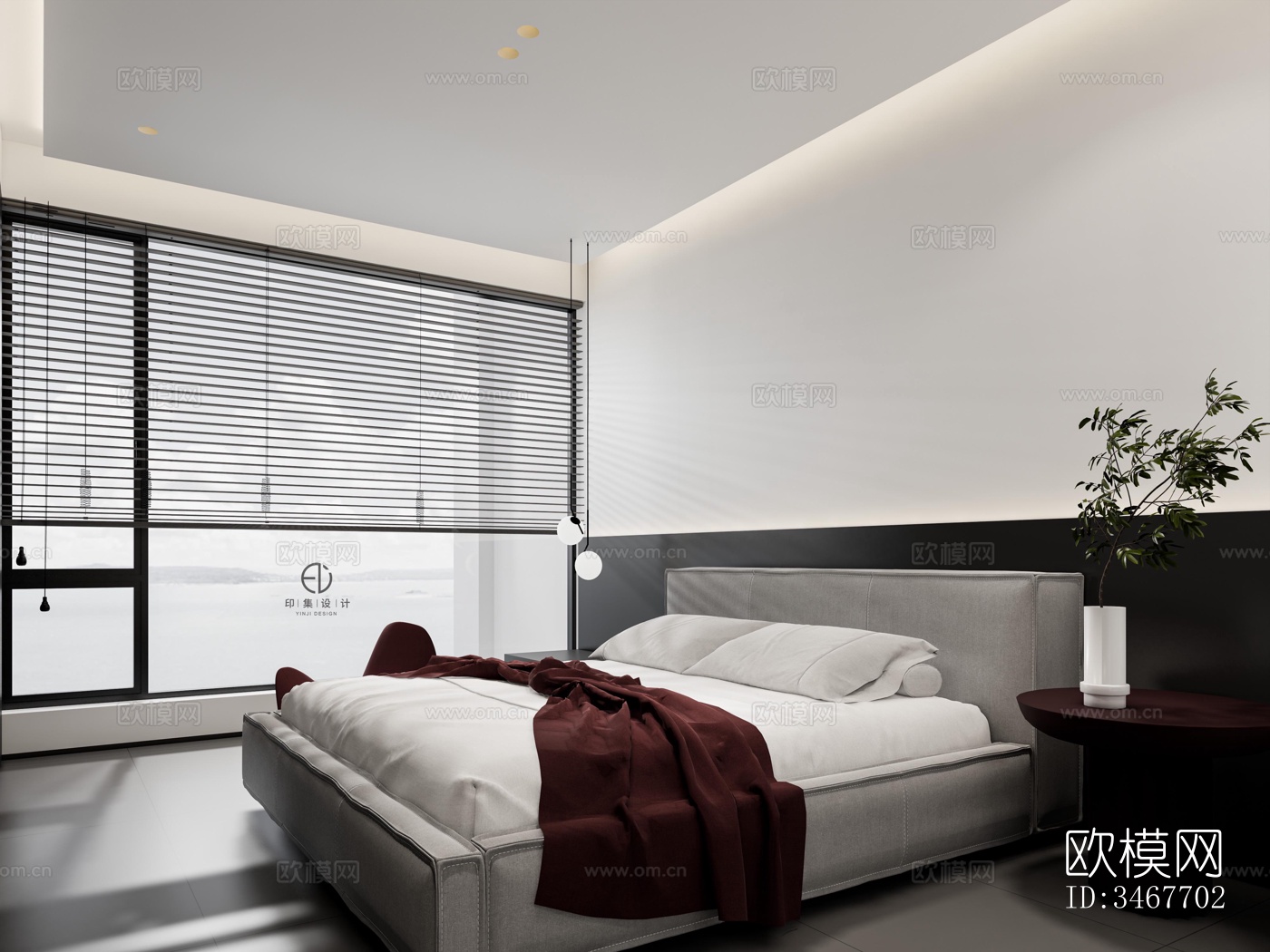 现代大平层效果图下载（渲染图4）