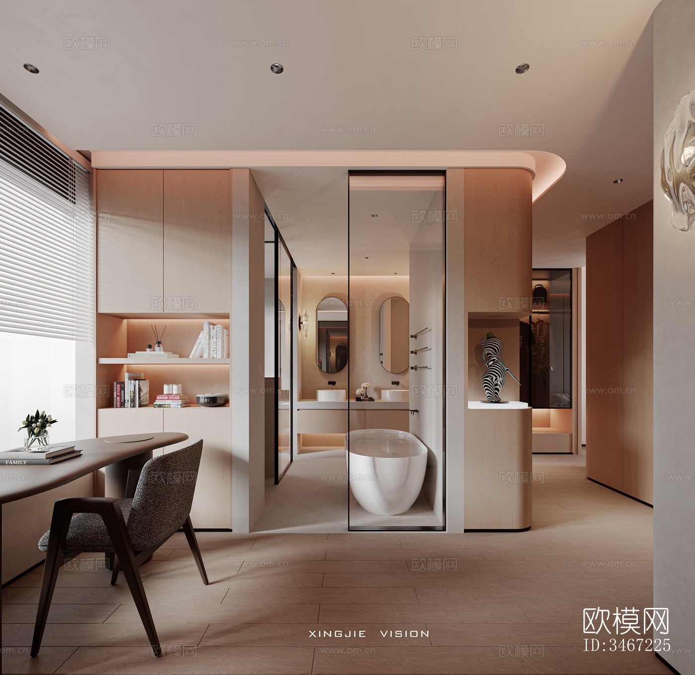 现代大平层效果图下载（渲染图15）