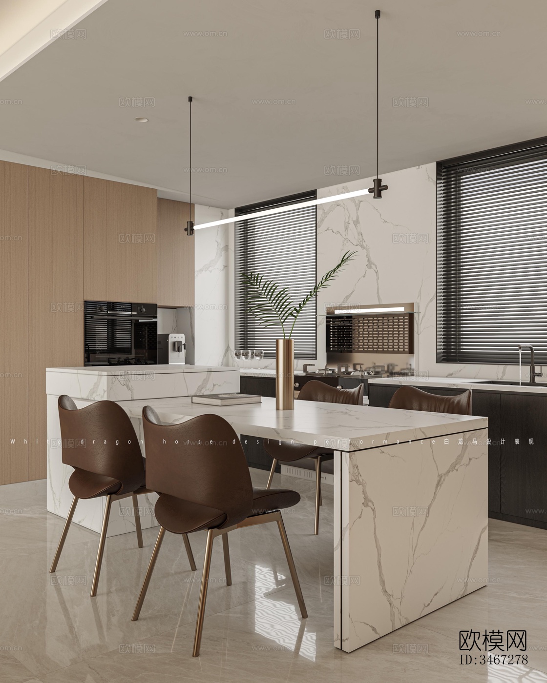 现代大平层效果图下载（渲染图8）