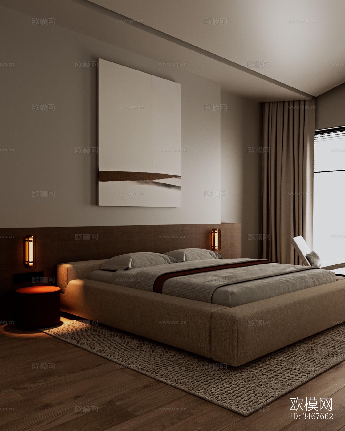 现代大平层效果图下载（渲染图5）